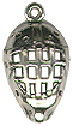 Hockey Goalie Mask 3D Sterling Silver Charm Pendant