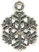 Snowflake 3D Winter Sterling Silver Charm for Bracelet or Necklace Pendant