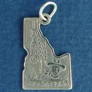 State of Idaho Sterling Silver Charm Pendant and Cities Boise and Montpelier with Picture of Wheat Stalk and Cowboy