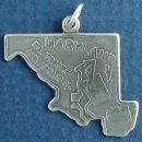 State of Maryland Sterling Silver Charm Pendant and Cities Annapolis and Baltimore with Picture of Steel Mill and ManufacturingSteel Mill