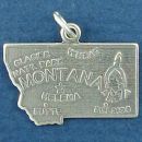 State of Montana Sterling Silver Charm Pendant and Cities Helena, Butte, Billings and Glacier National Park with Picture of Indian's Head and Known for Wheat