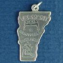 State of Vermont Sterling Silver Charm Pendant and Cities Montpelier and Rutland with Picture of Dairy Cow