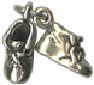 Baby Shoes Pair 3D Sterling Silver Charm Pendant