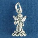 Angel Charm Sterling Silver Pendant Playing a Violin