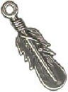 Feather Medium Sterling Silver Indian Charm Pendant