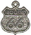 Tour: Route 66 Sign Sterling Silver Charm Pendant