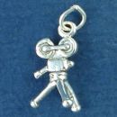 Film Movie Camera 3D on Tripod Sterling Silver Charm Pendant