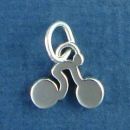 Bicycle with Rider in Modern Design Sterling Silver Charm Pendant