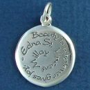 Beauty Definition on Disk Word Phrase Sterling Silver Charm Pendant