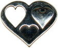 Heart Pendant with Cutout Heart Sterling Silver Charm