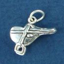 Horse English Style Riding Saddle Charm Sterling Silver