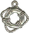 Life Preserver from Ship Nautical 3D Sterling Silver Charm Pendant