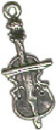 Music: Cello,3D Sterling Silver Charm