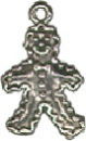 Gingerbread Man Sterling Silver Charm