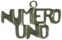 Numero Uno Word Charm and Message Phrase Sterling Silver Charm