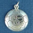 Soccer Ball Large Sterling Silver Charm Pendant