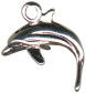 Dolphin Small 3D Sterling Silver Charm Pendant