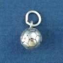 Soccer Ball Sports School 3D Sterling Silver Charm Pendant for Charm Bracelet