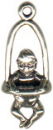 Baby in Swing 3D Sterling Silver Charm Pendant