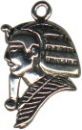 Egyptian King Silhouette Sterling Silver Charm Pendant