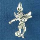 Soccer Guardian Angel Charm Sterling Silver Pendant