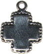 Cross with Beads Medium Sterling Silver Charm Pendant