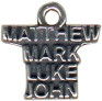 Religious Christian Mathew, Mark, Luke and John Word Sterling Silver Charm