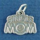 Single Mom Word Phase Sterling Silver Charm Pendant