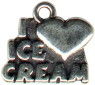 Ice Cream, I Love Sterling Silver Charm