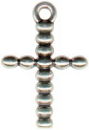 Cross in Bead Design Sterling Silver Charm Pendant