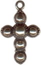 Cross Large with Circles Sterling Silver Charm Pendant