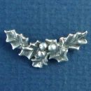 Christmas Holly Leaf Sterling Silver Charm Pendant