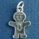 People: Father or Dad Family Member Wearing a Tie Sterling Silver Charm Pendant