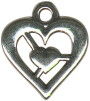 Heart in Heart Medium Sterling Silver Charm Pendant