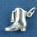 Drill and Dance Team Majorette Boot 3D Sterling Silver Charm Pendant