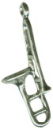 Music: Trombone 3D Sterling Silver Charm Pendant