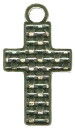 Cross With Weave Pattern Sterling Silver Charm Pendant