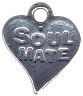 Heart, Soul Mate Sterling Silver Charm Pendant