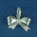 Bow 3D Sterling Silver Charm Pendant