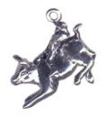 Cowboy Bull Rider 3D Sterling Silver Charm Pendant