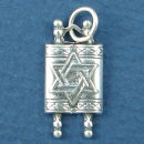 Religious Jewish Torah with Star of David Sterling Silver Charm Pendant