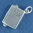 School Book 3D Sterling Silver Charm Pendant