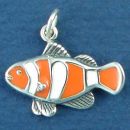 Clown Fish Charm Sterling Silver