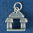 Chinese Gate 3D Sterling Silver Charm Pendant