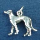 Dog, Greyhound 3D Sterling Silver Charm Pendant