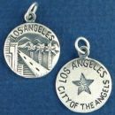 Tour: Los Angeles City of the Angels Double Sided Sterling Silver Charm Disk Pendant