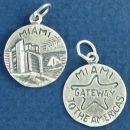 Tour: Miami Gateway to the Americas Double Sided Sterling Silver Charm Disk Pendant