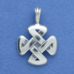 Celtic Knot Cross of Strength Sterling Silver Pendant Medium