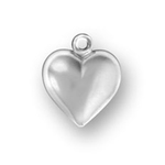 Puffed Heart Sterling Silver Charm Pendant