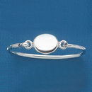 Sterling Silver Engravable Oval Bracelet for Kids 6 Inch